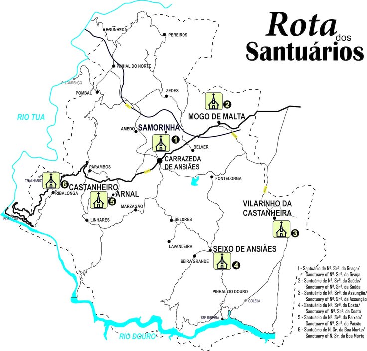 Mapa Rota dos Santu&aacute;rios