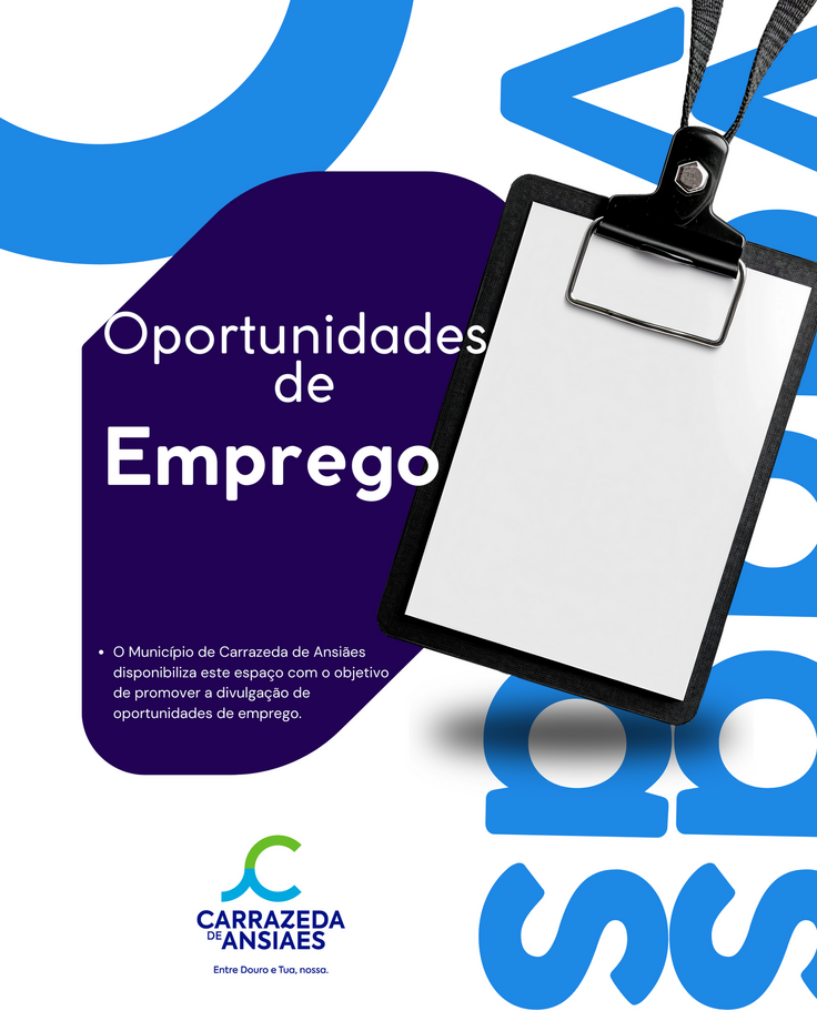 Instagram Post Vaga de Emprego Simples Azul e Branco